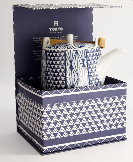 Théière Rayures Bleues, 1000ml