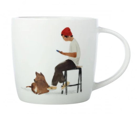 M&W Furry Friends mug 400ml, Cafe Waiting