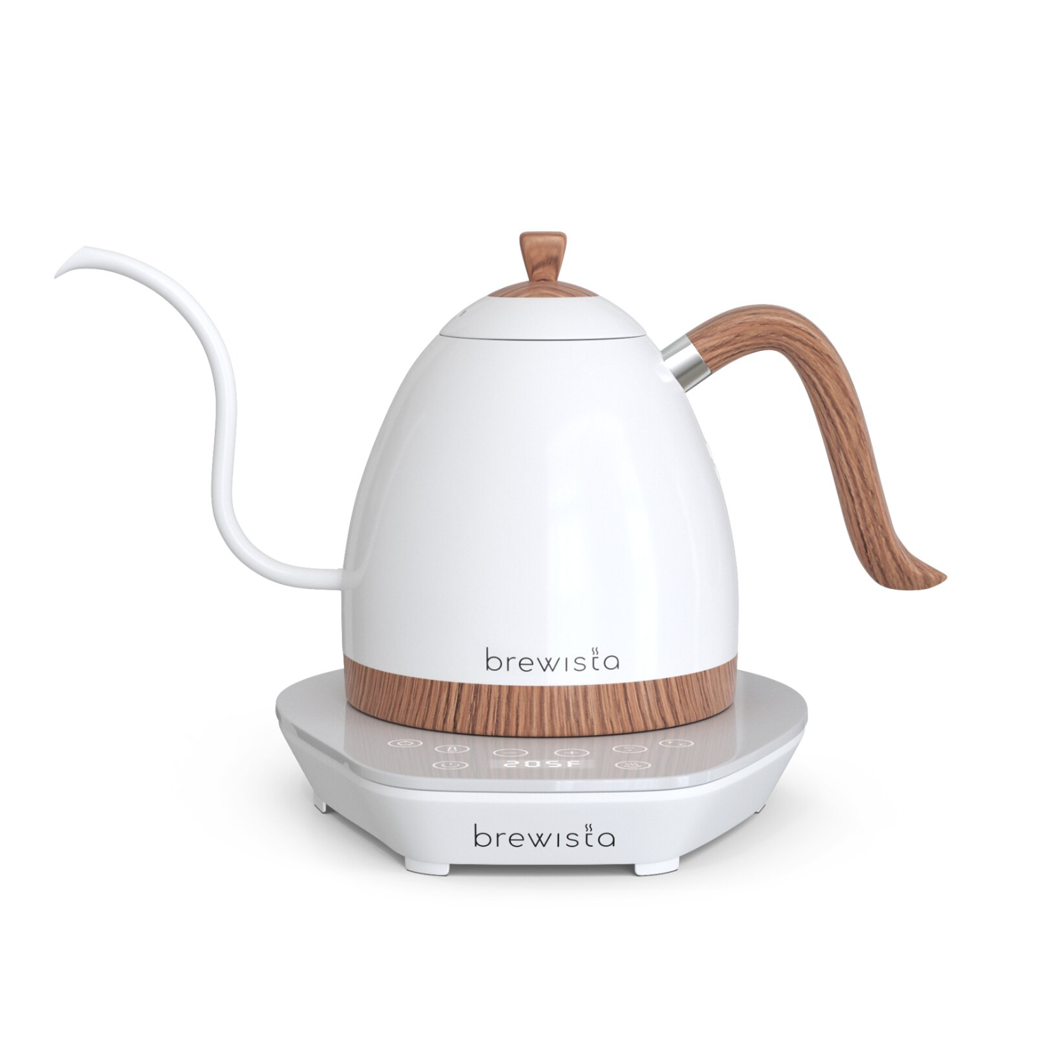 BREWISTA - Bouilloire Électrique Blanc Perle - manche bois 1L