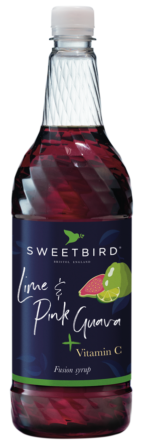 Sirop Sweetbird Fusions Citron Vert & Goyave Rose Vit C 1L